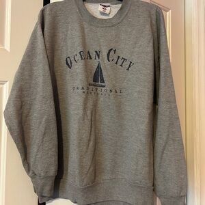 Gray Vintage Ocean City Crewneck Sweater
